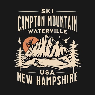 Campton Mountain ski and Snowboarding Gift: Hit the Slopes in Style at Waterville New Hampshire Iconic American Mountain Resort T-Shirt