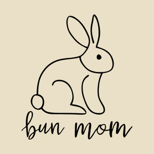 Bun Mom Line Art T-Shirt