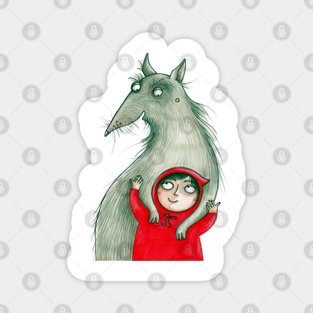 Little Red Riding Hood & the Wolf Magnet by JunieMond