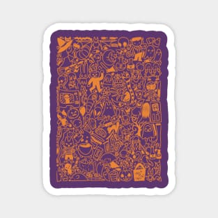 Halloween Doodle (orange) Magnet