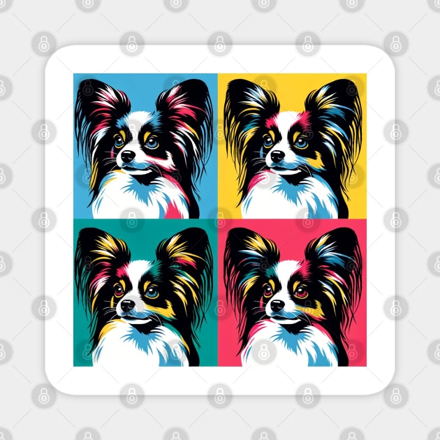 Papillon Pop Art - Dog Lover Gifts Magnet by PawPopArt