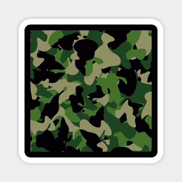 Camouflage Seamless Pattern Magnet by aquariart