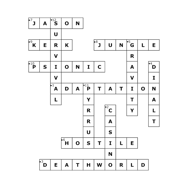 (1960DE) Crossword pattern with words from a famous 1960 science fiction book. by ScienceFictionKirwee