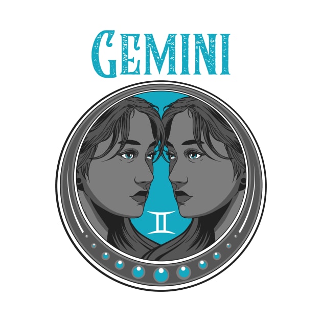 Gemini Zodiac Beautiful Female by Tip Top Tee's