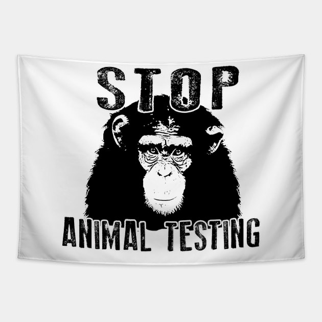 Stop Animal Abuse - Chimpanzee Tapestry by valentinahramov