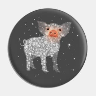 Cute Pig Snow Flower. Pin