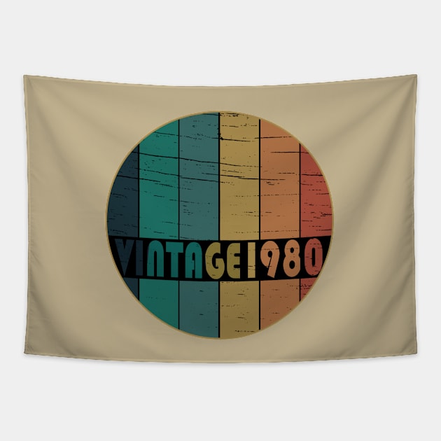 vintage 1980 birthday Tapestry by omitay