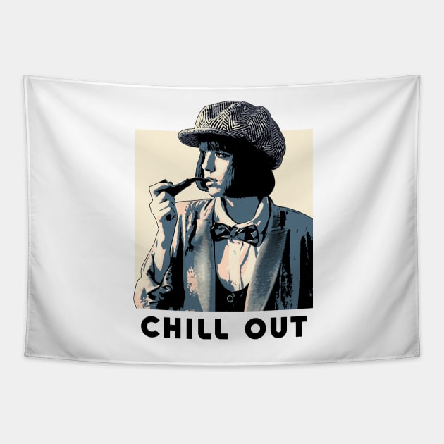 Chill Out Vintage Girl Smoking Pastel Colors Tapestry by boholoc0