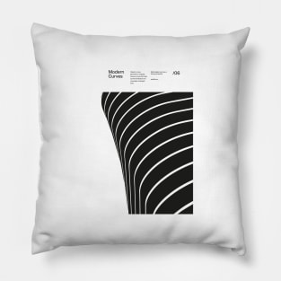 Modern Curves 06, Modern Architecture Design, minimalist Design, Modern Art, Typographic, Helvetica Pillow