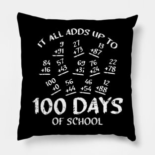 100 Days Of School Math Addition Cool Teacher Student Pillow