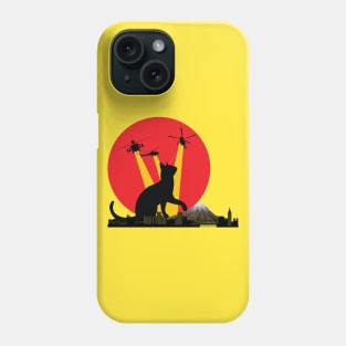 Funny Kitty Catzilla Japanese Sunset Cat Lovers to Halloween Phone Case