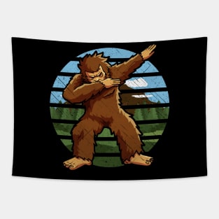 Dabbing Bigfoot Sasquatch Dance Tapestry