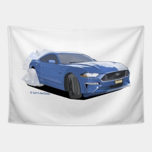 Blue car Tapestry