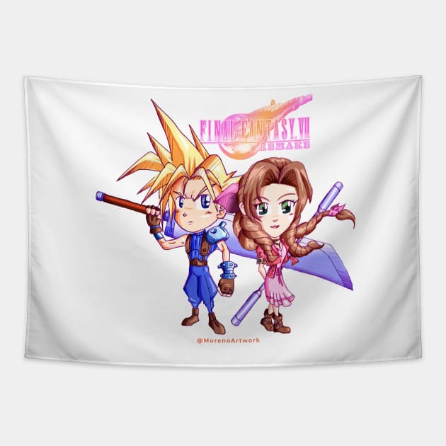 Cloud Loves Aerith ファイナルファンタジーＶＩＩ Tapestry by MorenoArtwork