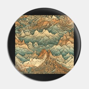 Mountains Painting stylized Pin