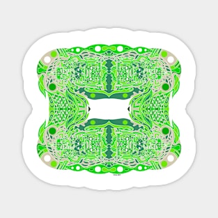 green mayan spaceship ecopop Magnet