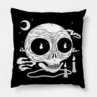 Ritual Skull b/w Pillow