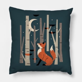 Winter Forest Fox Pillow