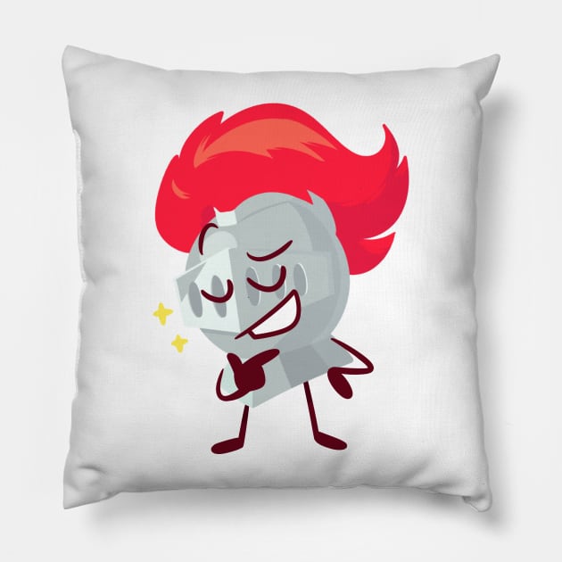 Knight Helmet (Paper Puppets Take 2) Pillow by PuppyRelp