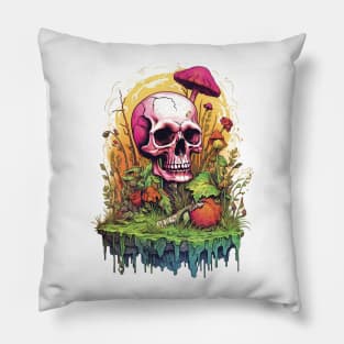 Flowers and Skull Pillow