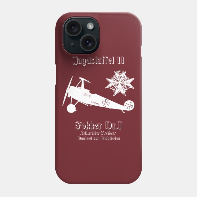 Jasta 11 Fokker DR.I German Triplane Dreidecker Richthofen Jagdstaffel Shirt Phone Case by stearman