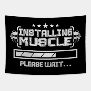 INSTALLING MUSCLE PARODY Tapestry