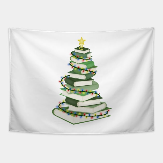 Bookmas tree (christmas) Tapestry by Becky-Marie