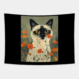 Himalayan Cat Flowers Photo Cat Lover Gift Idea Tapestry