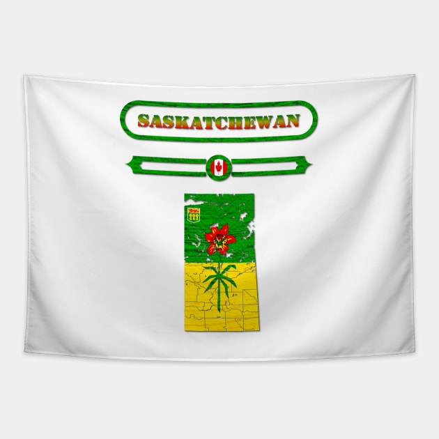 SASKATCHEWAN, CANADA, MAP OF SASKATCHEWAN. SAMER BRASIL Tapestry by Samer Brasil