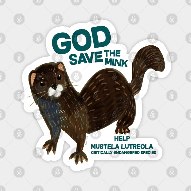 Save European mink #2 Magnet by belettelepink