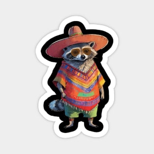 Raccoon Wearing a Sombrero Magnet