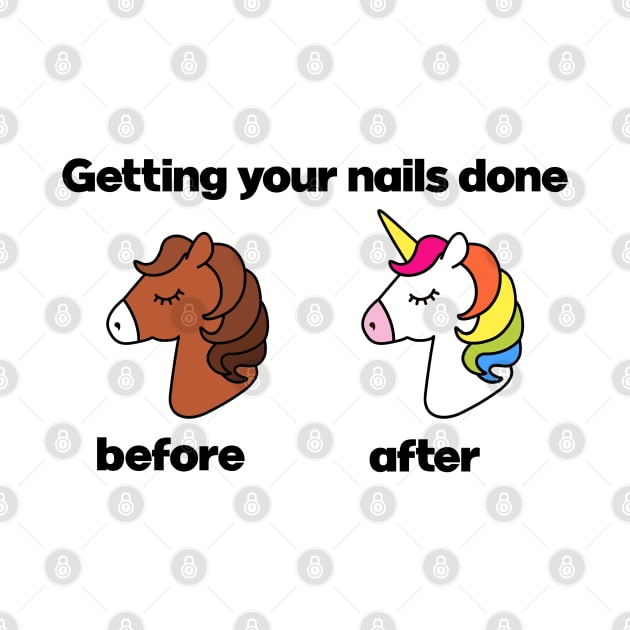 Getting your nails done before and after. Make up artist cosmetician funny. Perfect present for mom mother dad father friend him or her by SerenityByAlex