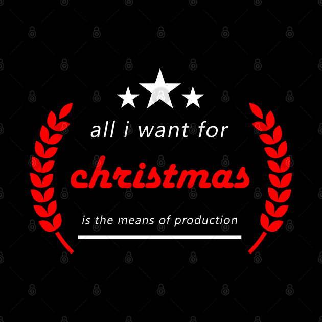 Text "All i want for christmas is the means of production" by Inch