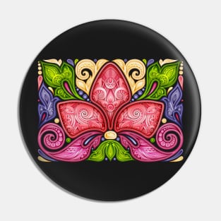 Colored Floral Background in Paisley Garden Indian Style Pin