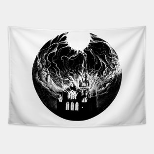 infernal church white Tapestry