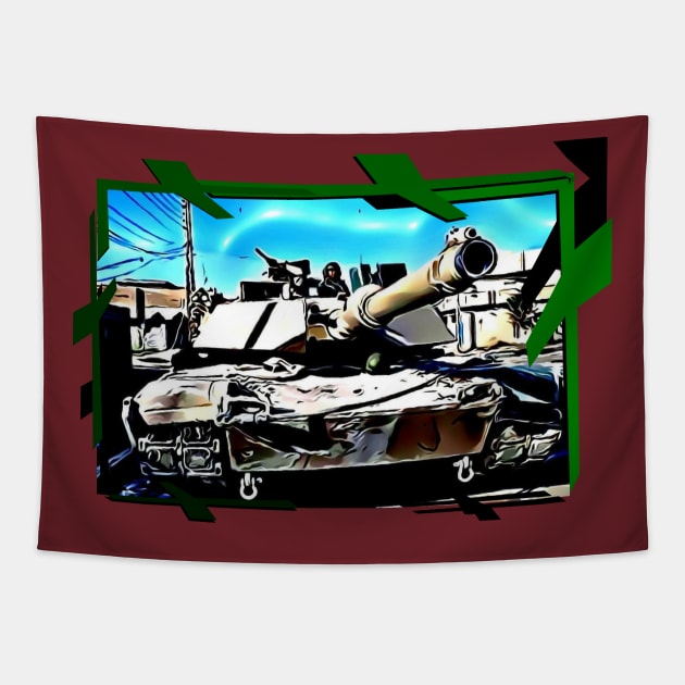 M1A1 Abrams Tank Tapestry by Arie