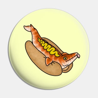 Mosasaur Hotdog Pin