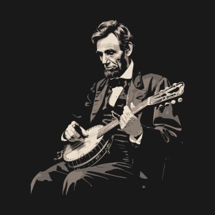 Abraham Lincoln Banjo Player Funny Founding Fathers T-Shirt