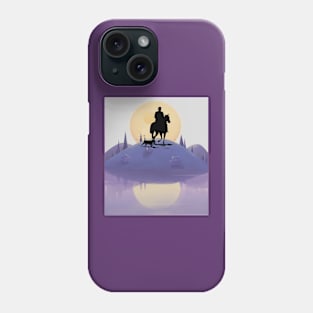 Beautiful scenary and cowboy with the pets Phone Case