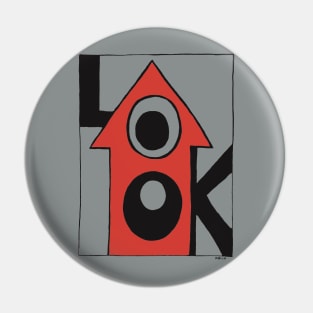 Red Arrow Look Up Pin
