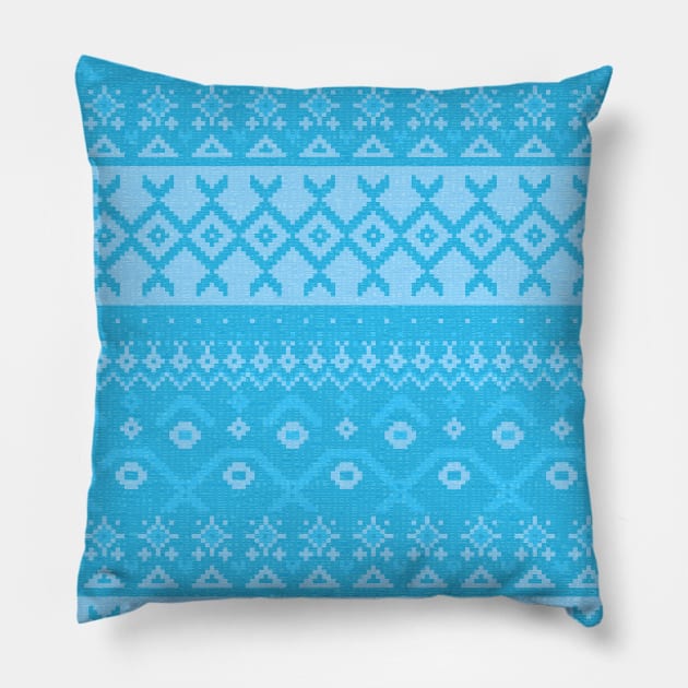 Ethnic blue ornament #1 Pillow by GreekTavern