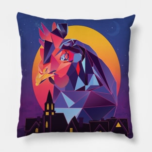 Vaporwave Chicken Low Poly Pillow