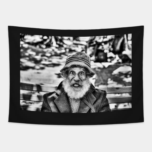 Funny Old Cuban Man Tapestry by tommysphotos