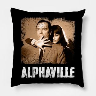 Nostalgic Noir Alphavilles Movie-Inspired Sci-Fi Iconic Fashion Graphic Tee Pillow