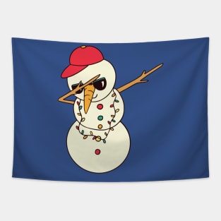 Cute Dabbing Christmas Snowman Tapestry