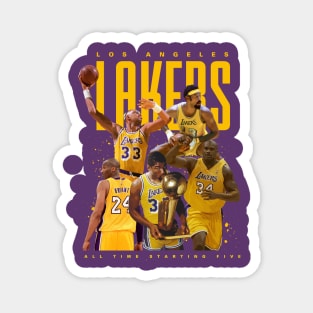 Los Angeles Lakers All Time Starting Five Magnet