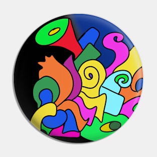 Psychedelic Shapes Pin