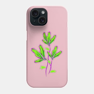 Fluorescent green flowers Phone Case