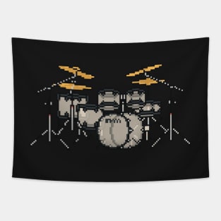 Pixel See Through Drums Tapestry