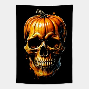 Pumpkin Skull Tapestry